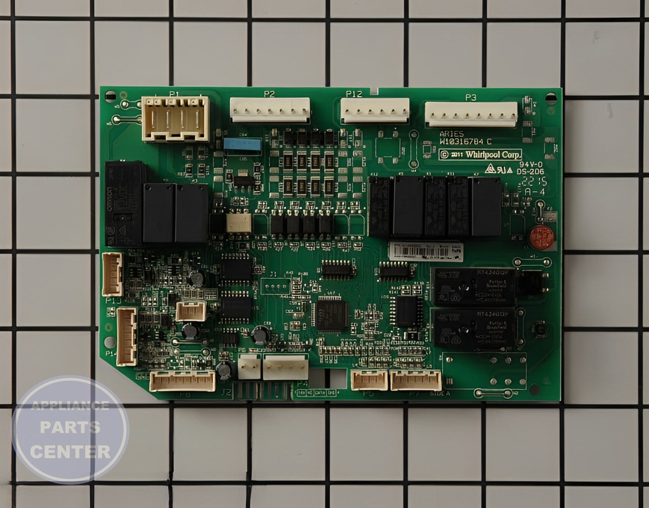 Whirlpool Refrigerator Electronic Control Board WPW10589837 - Main view showing Circuit Board & Timer for specific Whirlpool refrigerator models