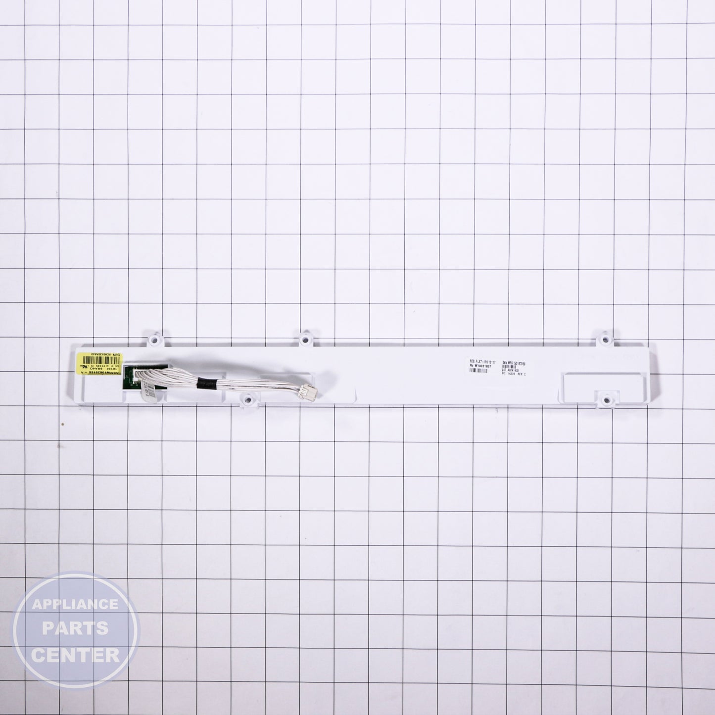 HOUSING-UI WPW10629166 - Side view with precise measurements and specs