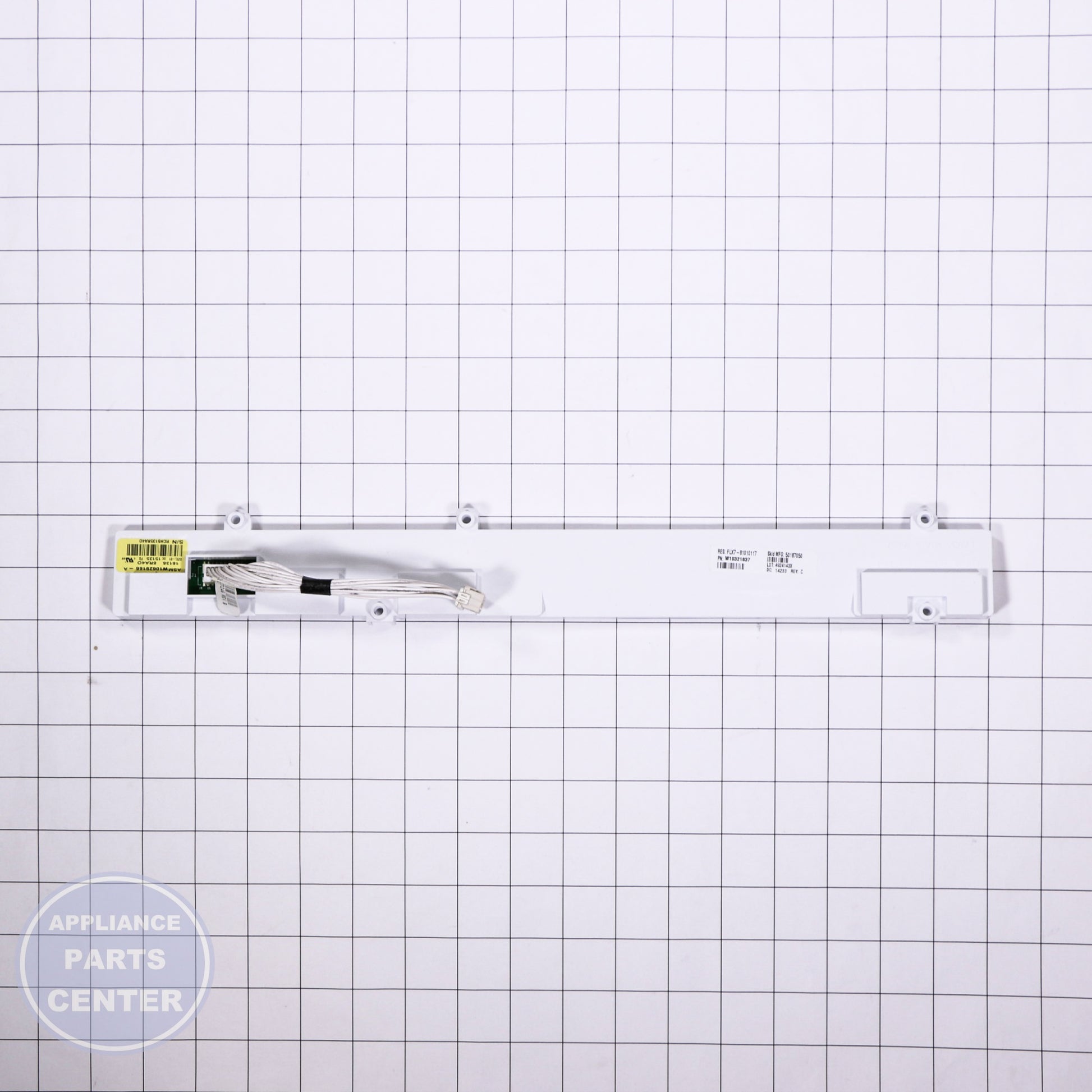 HOUSING-UI WPW10629166 - Side view with precise measurements and specs