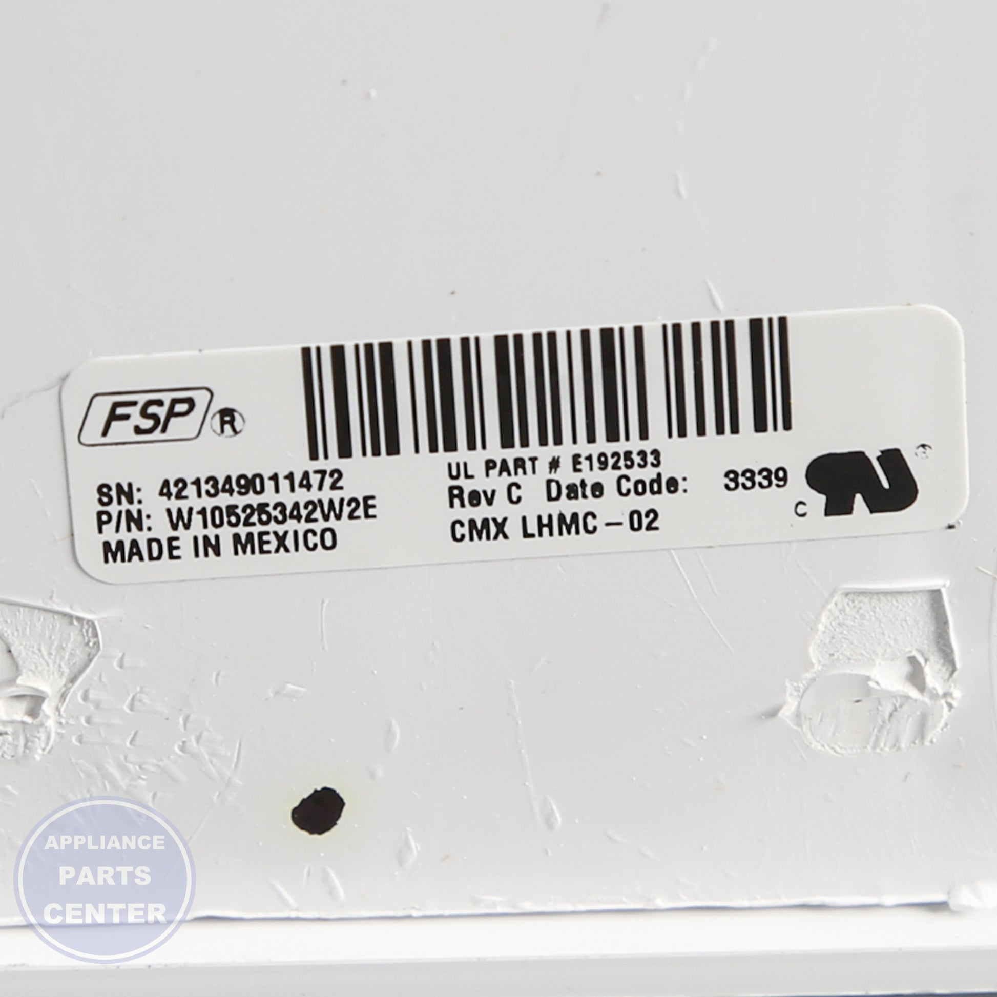 CNTRL-ELEC WPW10629627 - Side view with industry-standard specs