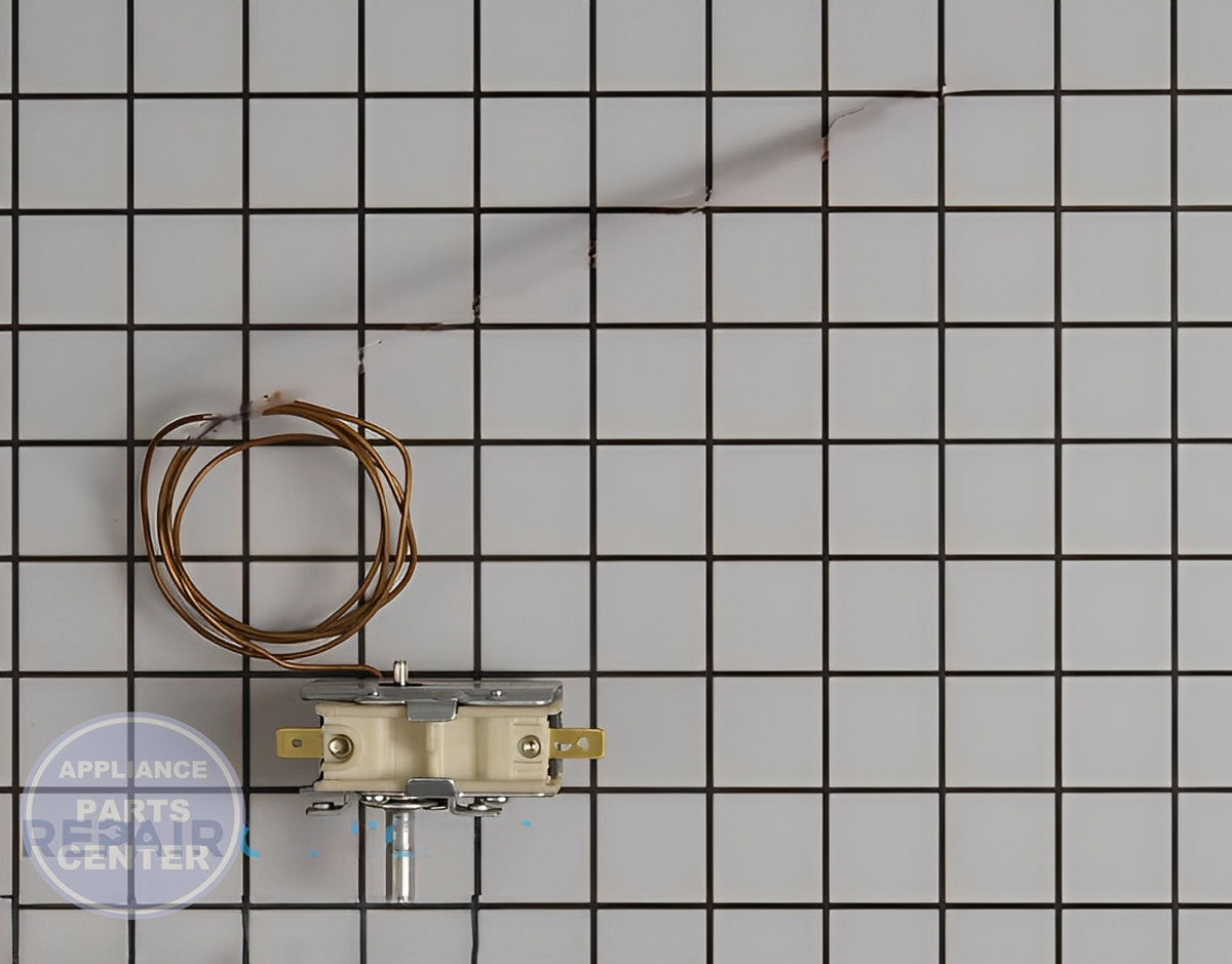WHIRLPOOL THERMOSTAT WPW10636339 - Side view with accurate temperature specs