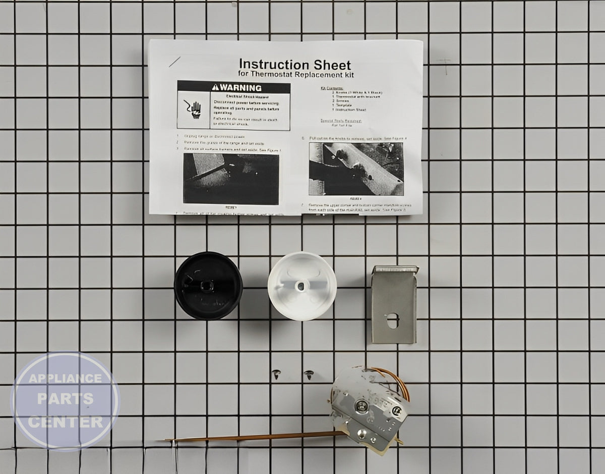 WHIRLPOOL OVEN THERMOSTAT WPW10641988 - Detailed view of thermostat with precise technical details