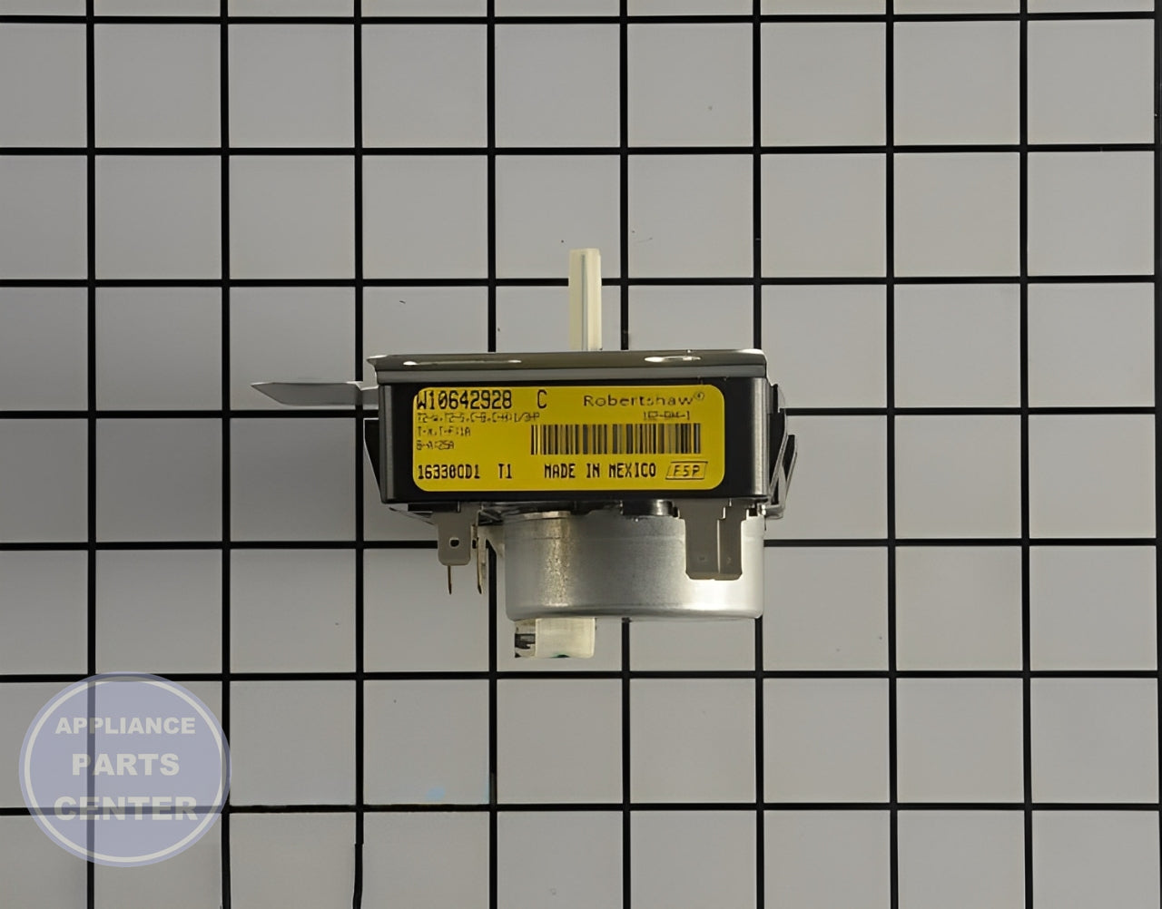 WHIRLPOOL DRYER TIMER WPW10642928 - Side view with precise measurements