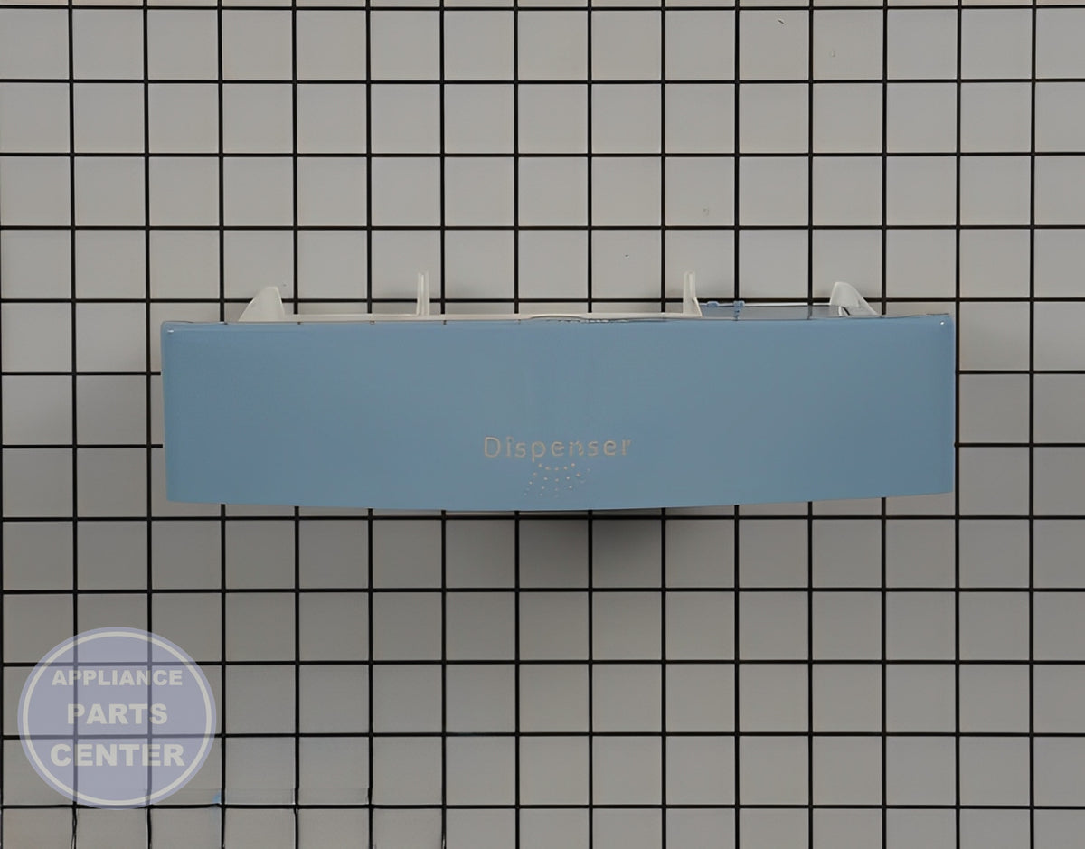 WHIRLPOOL DRAWER WPW10658443 - Side view with precise measurements and specs