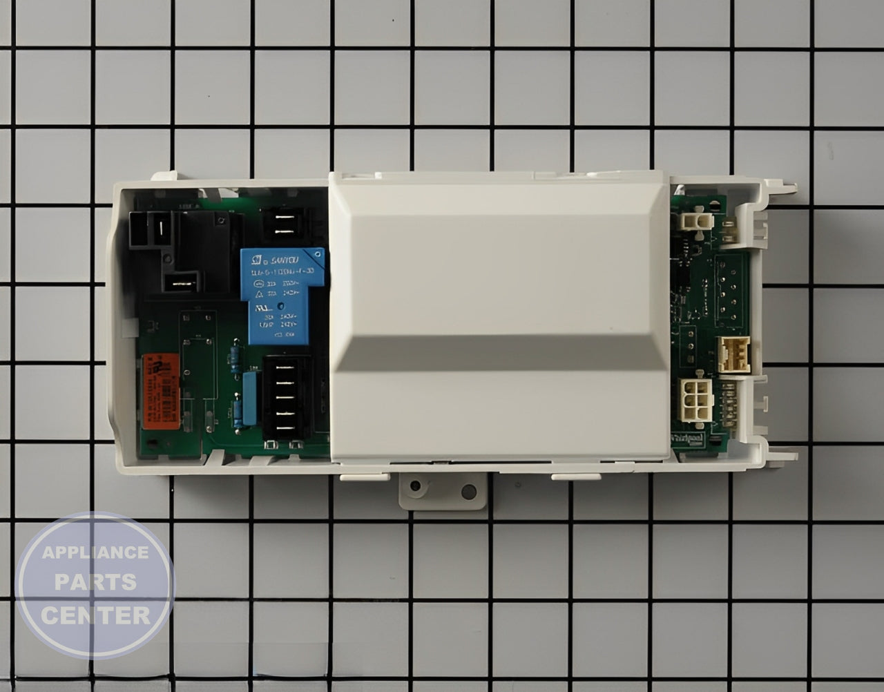 Control Board WPW10691552 - Detailed view of the circuit board and timer technical details