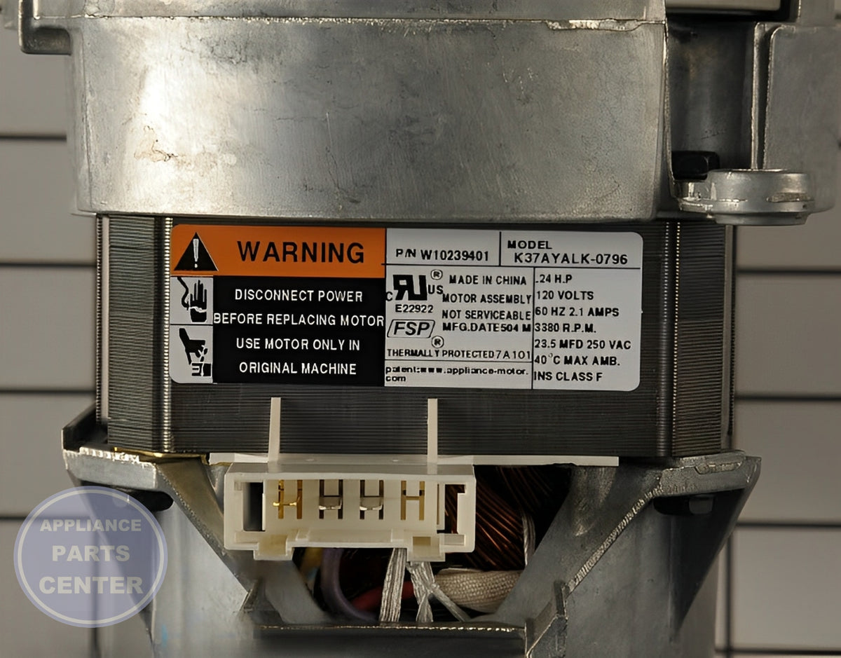 WHIRLPOOL CIRCULATION PUMP AND MOTOR WPW10757217 - Side view with efficient specifications
