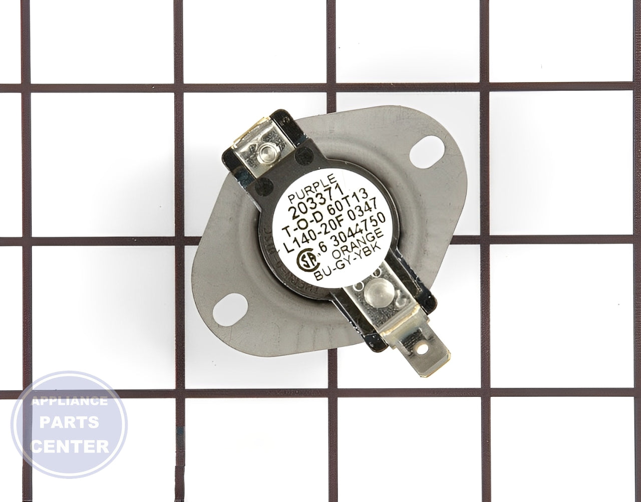 WHIRLPOOL DRYER CYCLING THERMOSTAT WPY304475 - Main view showing temperature control for WPL Dryer models