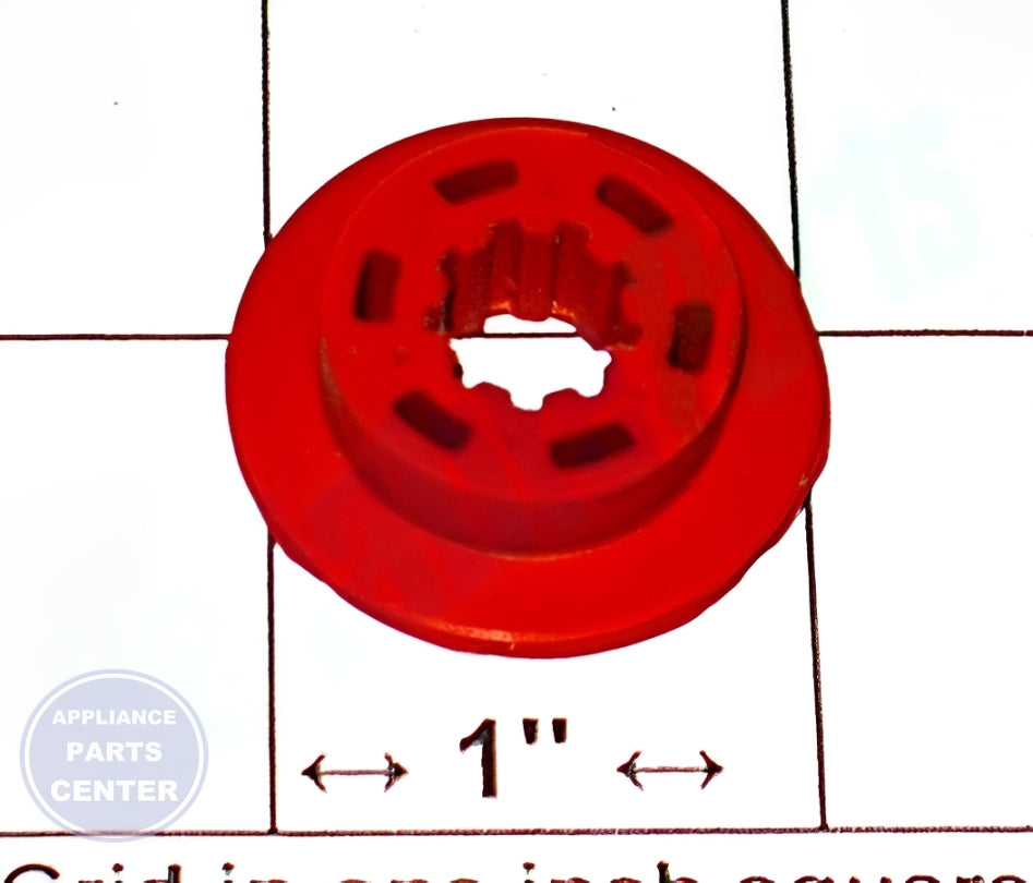 GE REFRIGERATOR EVAPORATOR FAN GROMMET WR02X12008 - Side view with specific measurements for seamless fit