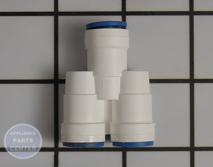GE Refrigerator Hose Connector WR02X13740 - Main view showing sturdy design for various models