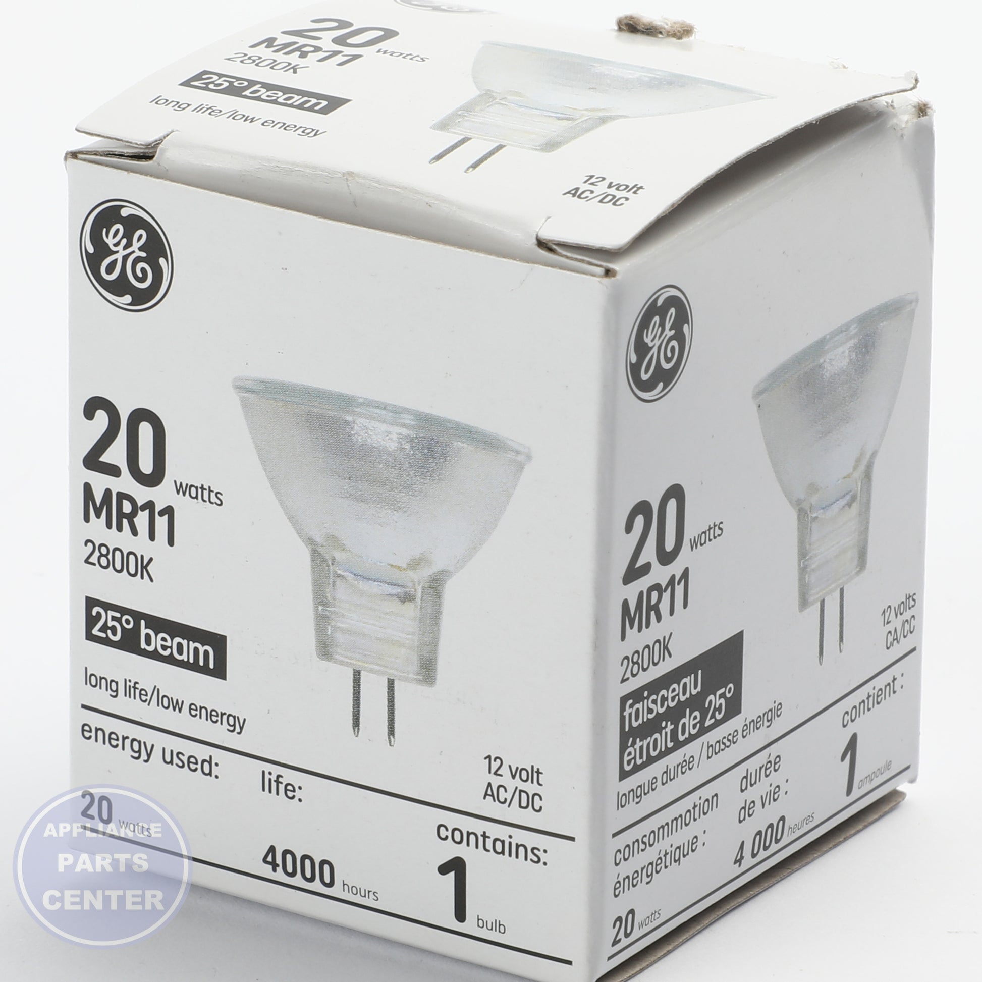 HALOGEN LIGHT BULB WR02X32331 - Detailed view of 120V and 50W specifications