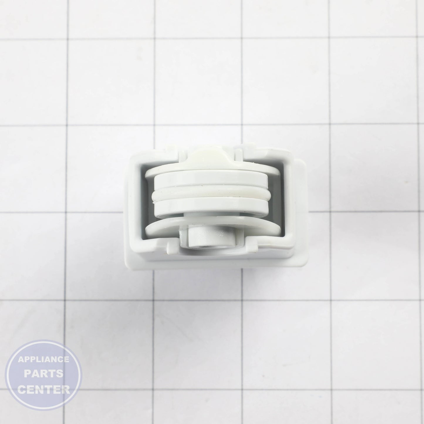WHITE FREEZER UPPER BASKET ROLLER WR02X36806 - Side view with 10 lbs weight capacity