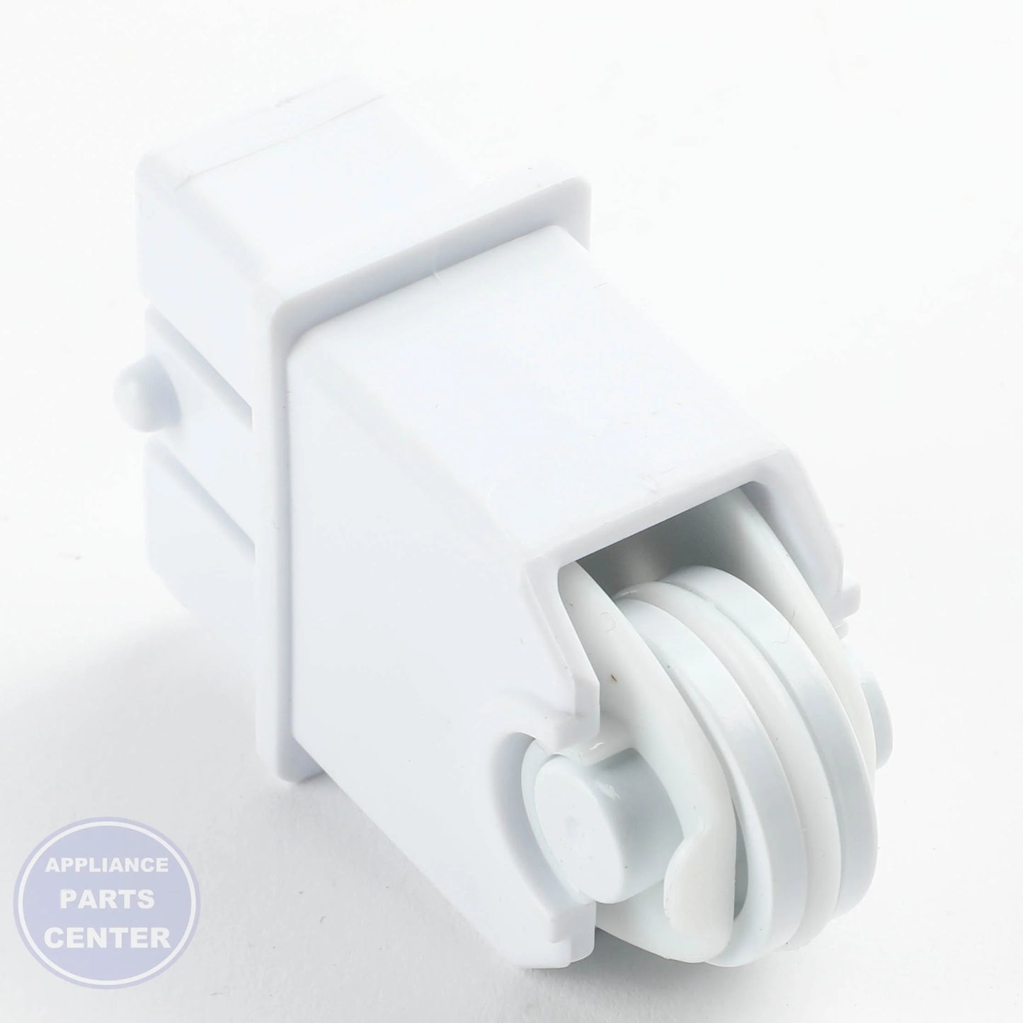 GEH WHITE FREEZER UPPER BASKET ROLLER WR02X36806 - Main view showing sturdy construction for various GEH models