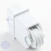 GEH WHITE FREEZER UPPER BASKET ROLLER WR02X36806 - Main view showing sturdy construction for various GEH models