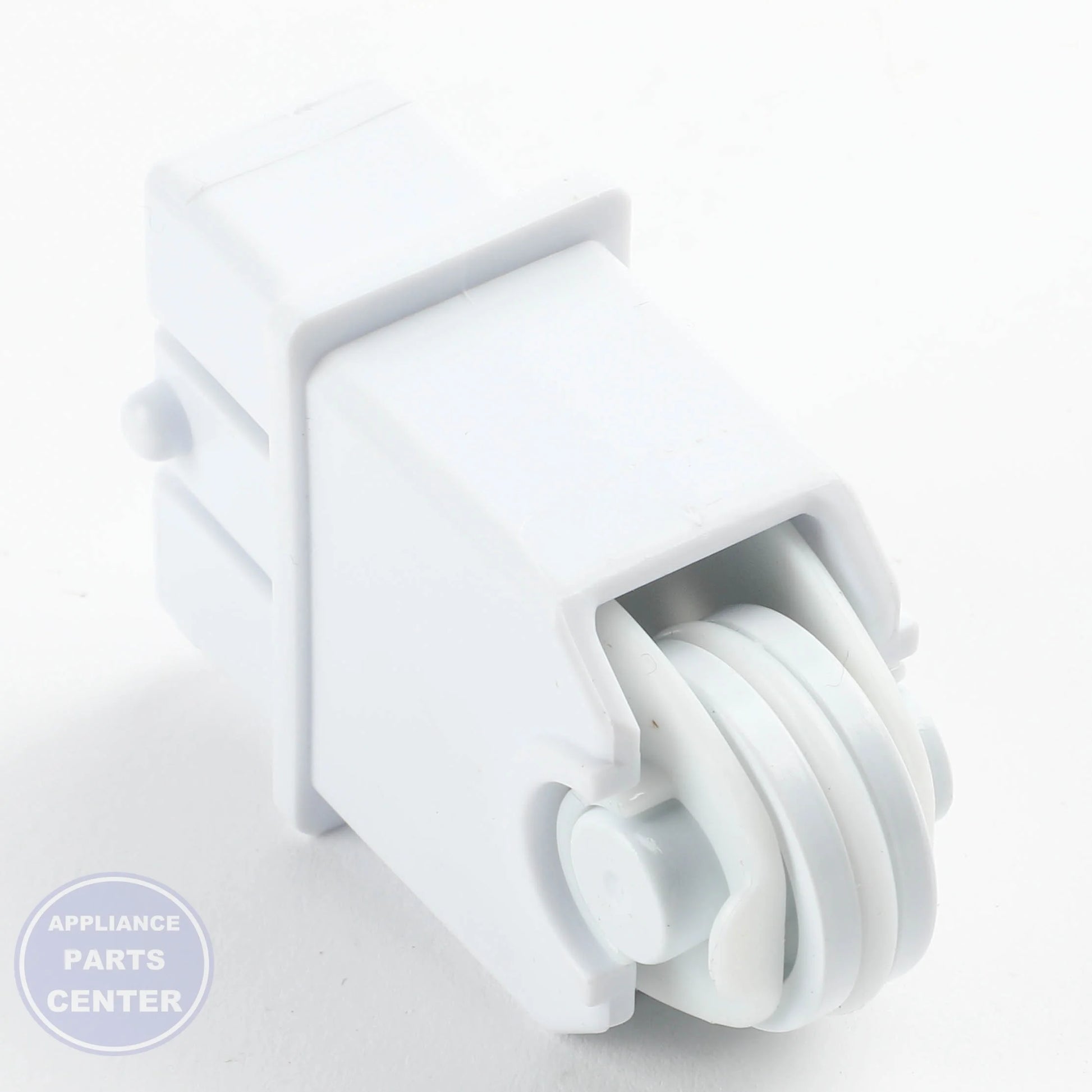 GEH WHITE FREEZER UPPER BASKET ROLLER WR02X36806 - Main view showing sturdy construction for various GEH models