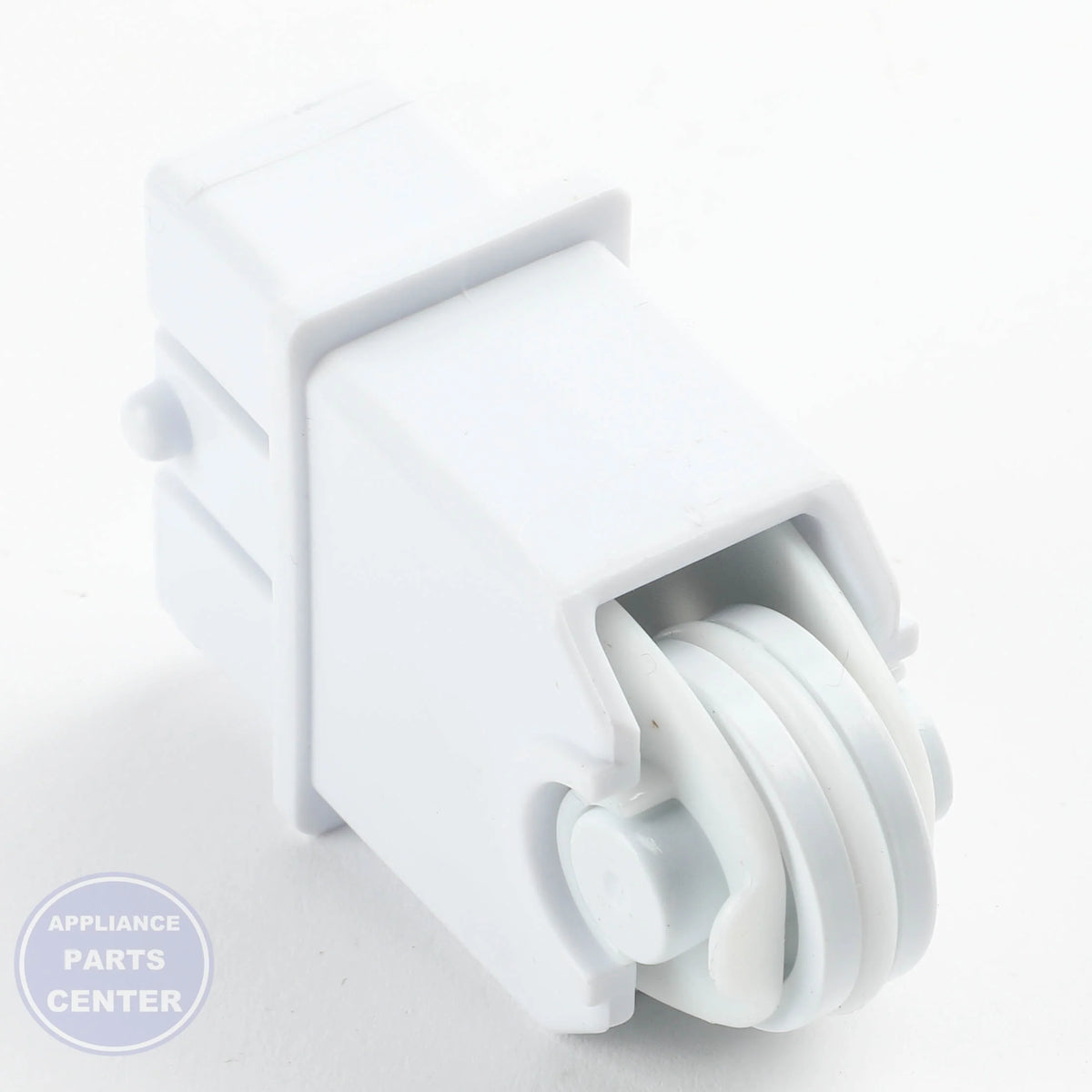 GEH WHITE FREEZER UPPER BASKET ROLLER WR02X36806 - Main view showing sturdy construction for various GEH models