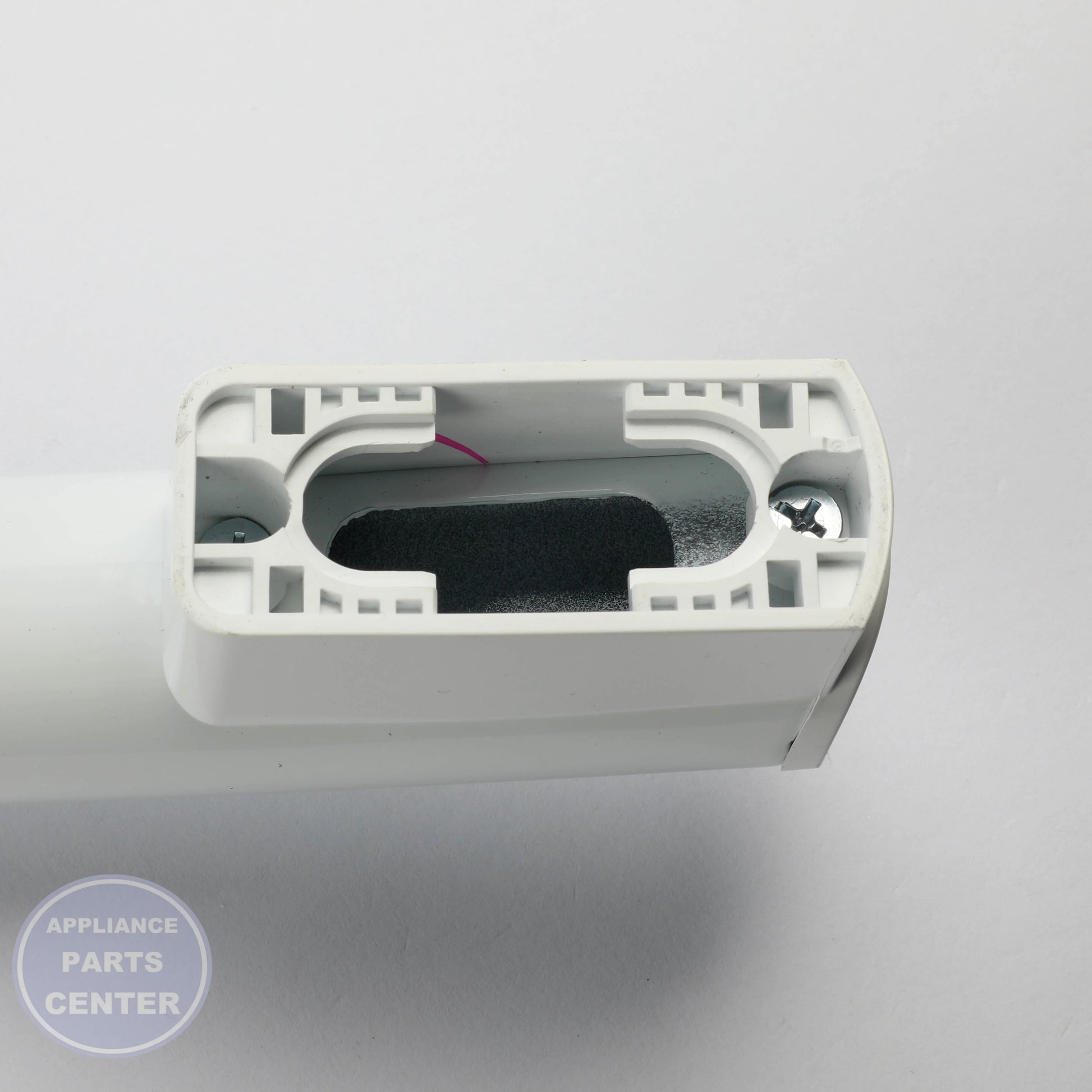 WHITE FREEZER DOOR HANDLE WR12X34307 - Detailed view of sturdy construction