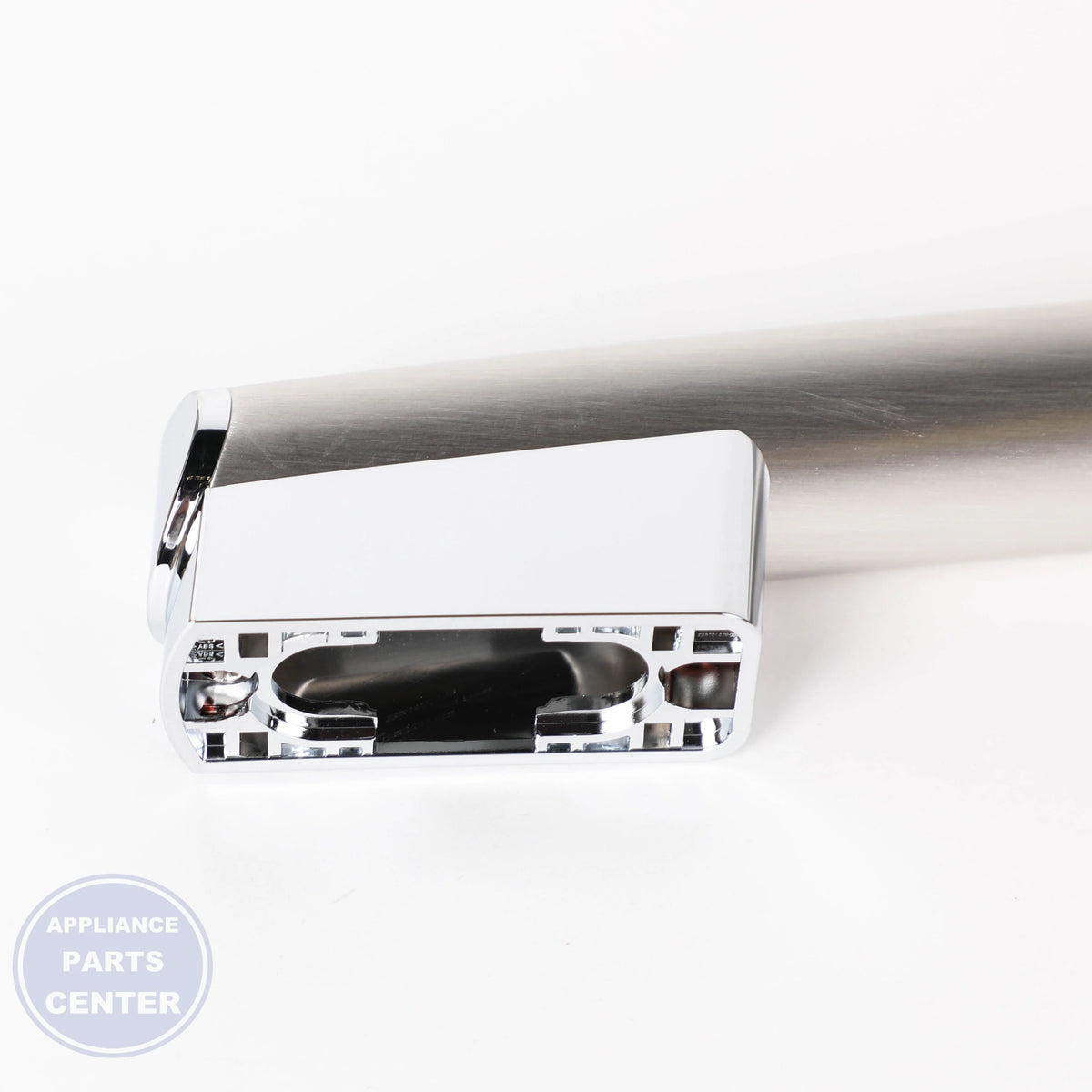 GEH SS FREEZER DOOR HANDLE WR12X34311 - Installation in GEH model showcasing secure mounting points