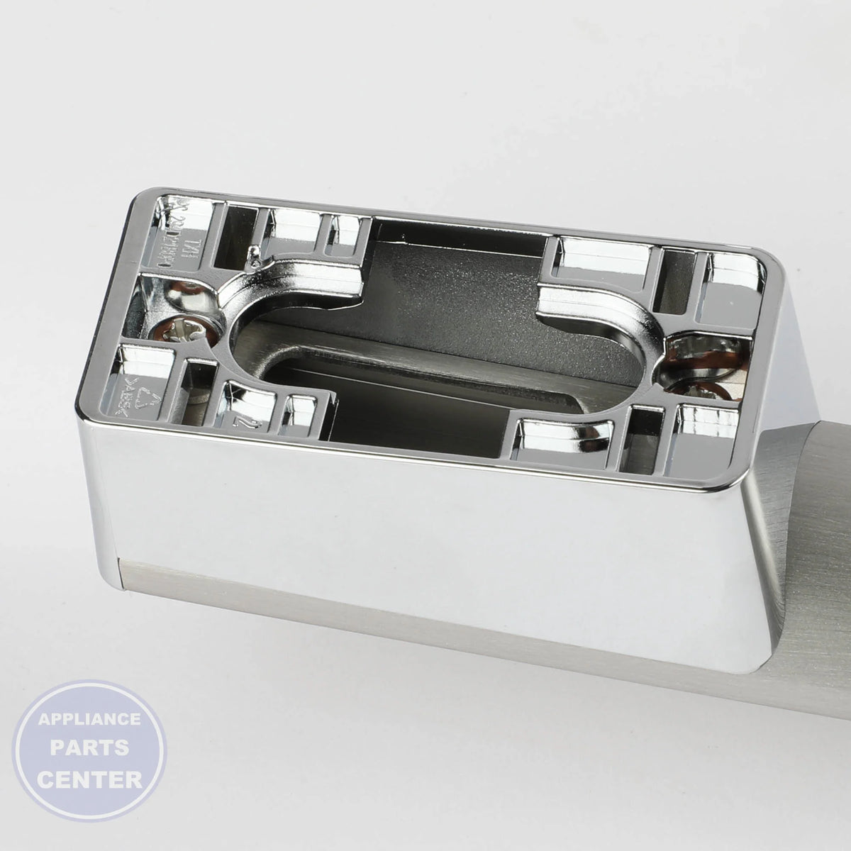 STAINLESS FREEZER HANDLE WR12X36386 - Side view with 16-inch length and 2-inch diameter