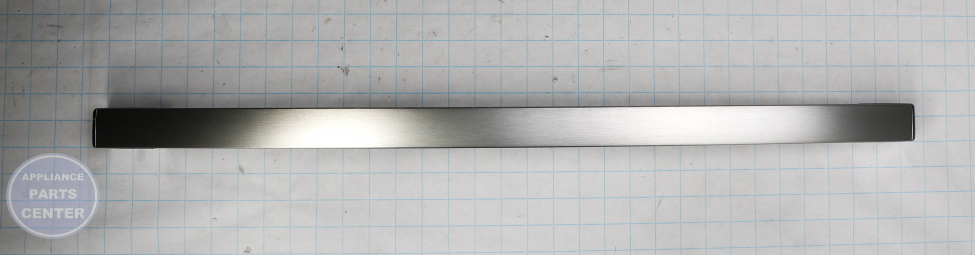 STAINLESS REFRIGERATOR HANDLE WR12X42268 - Side view with precise measurements