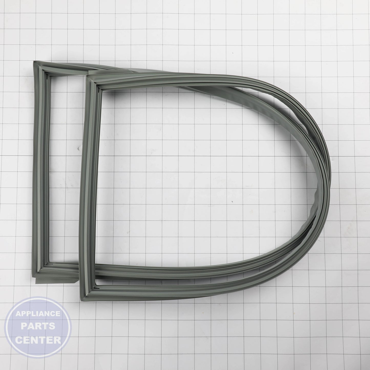 REFER COMPARTMENT DOOR SEAL ASSEMBLY WR14X28487 - Side view with precise measurements for ideal fit