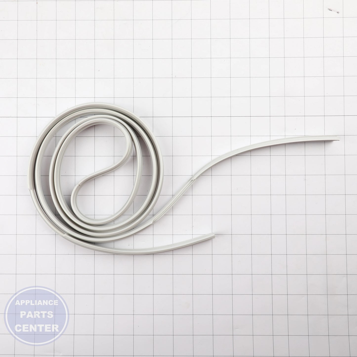 FREEZER DOOR GASKET WHITE WR14X31071 - Side view with precise measurements