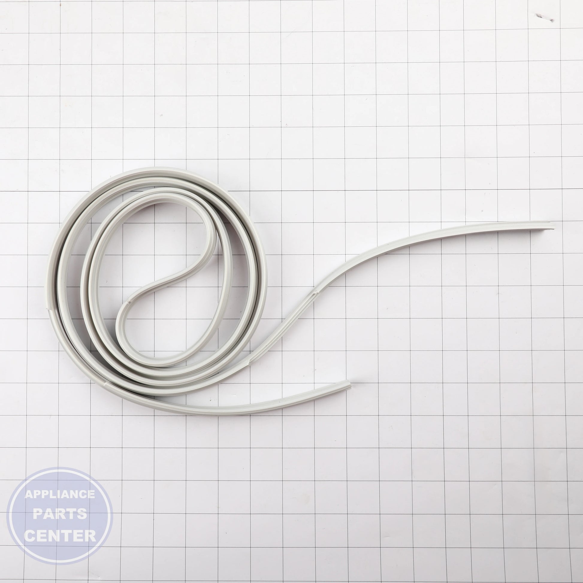 FREEZER DOOR GASKET WHITE WR14X31071 - Side view with precise measurements