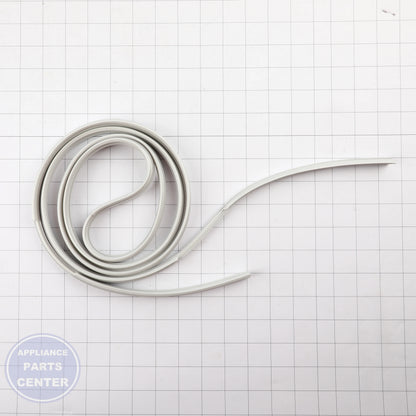 FREEZER DOOR GASKET WHITE WR14X31071 - Side view with precise measurements
