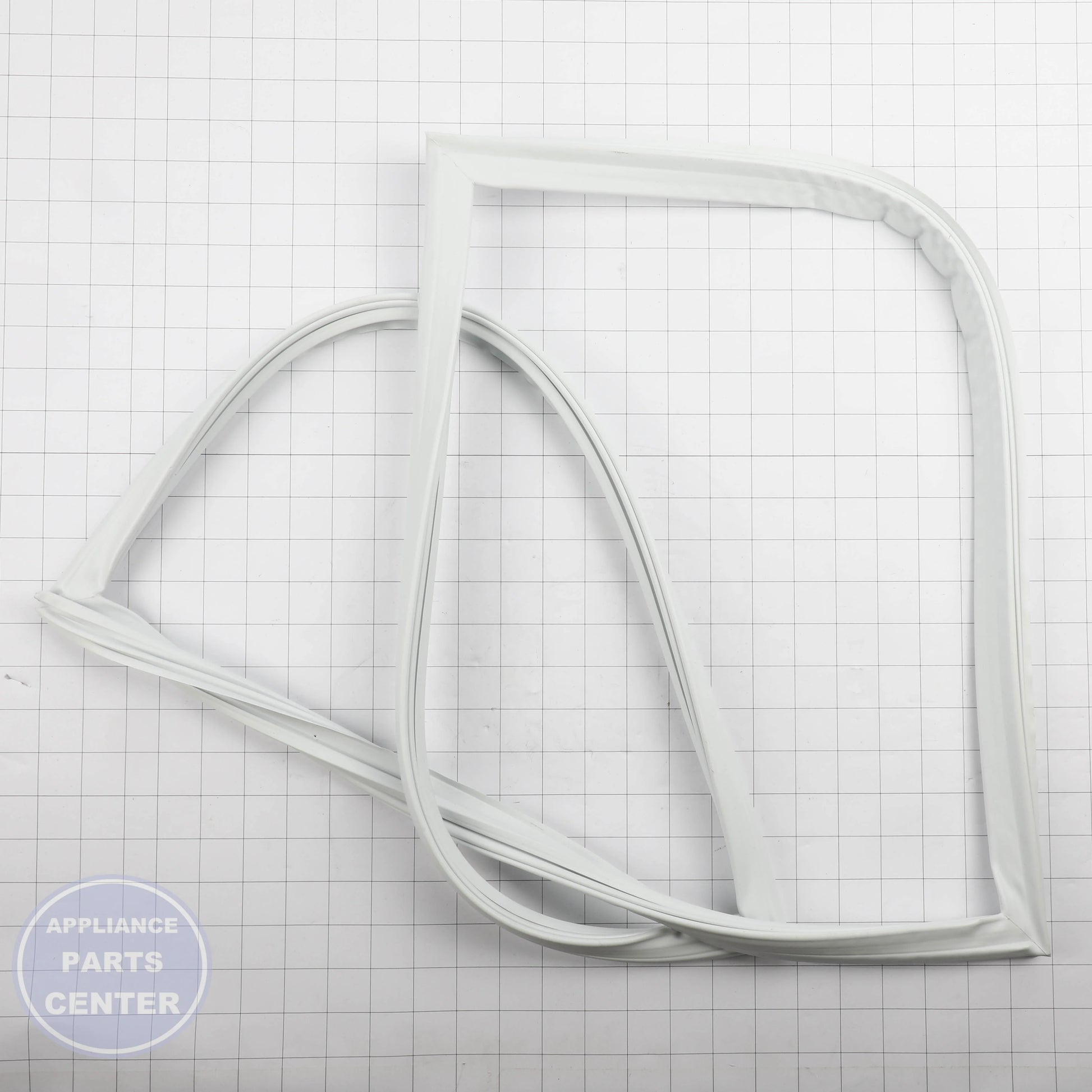 FREEZER DRAWER GASKET - WHITE WR14X40077 - Side view with exact measurements
