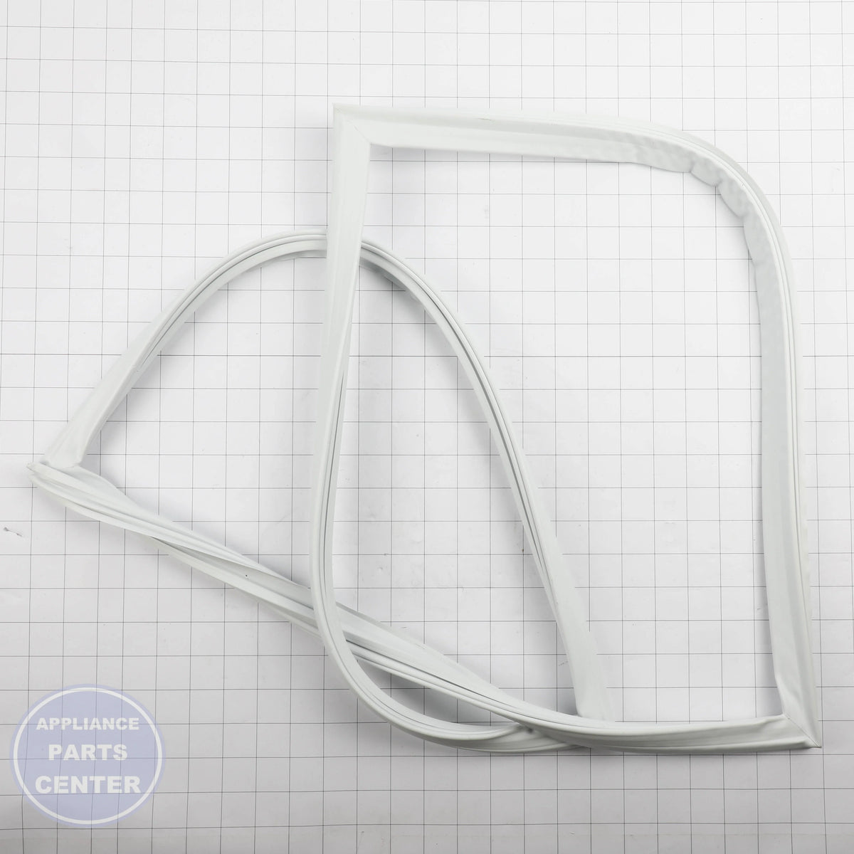 FREEZER DRAWER GASKET - WHITE WR14X40077 - Side view with exact measurements