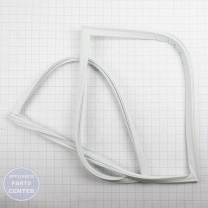 FREEZER DRAWER GASKET - WHITE WR14X40077 - Side view with exact measurements