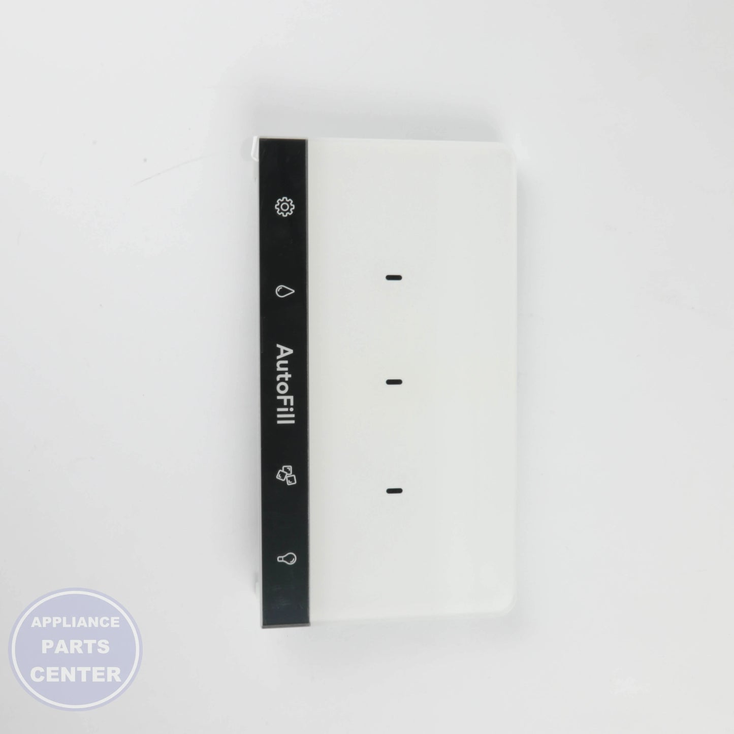 MATTE WHITE CAPACITIVE TOUCH AUTOFILL DISPLAY WR16X32112 - Side view with Circuit Board & Timer specs