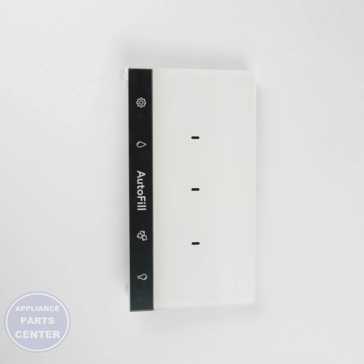 MATTE WHITE CAPACITIVE TOUCH AUTOFILL DISPLAY WR16X32112 - Side view with Circuit Board & Timer specs