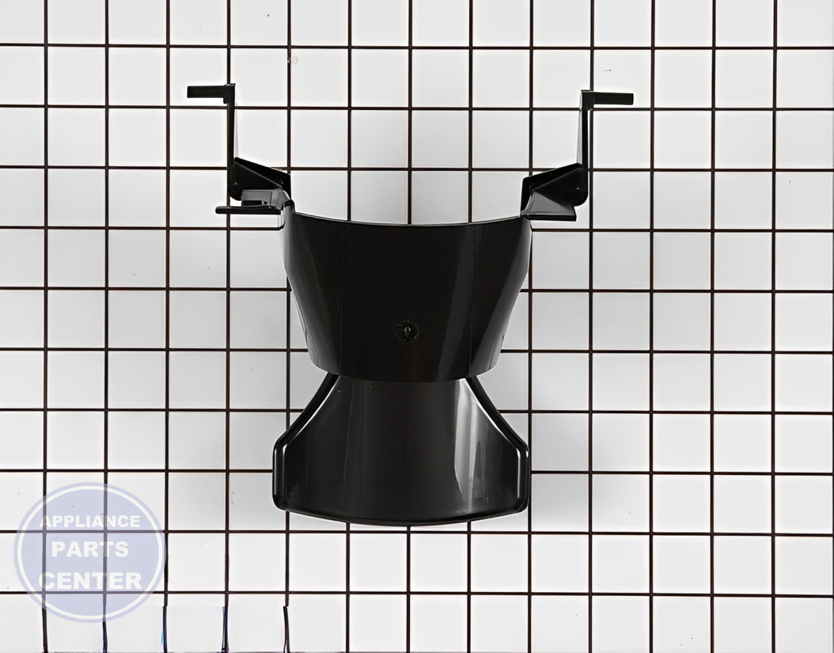 GE REFRIGERATOR ICE DISPENSER FUNNEL WR17X11267 - Main view showing smooth ice dispensing for WR17X10743, WR17X11148, WR17X11277 models