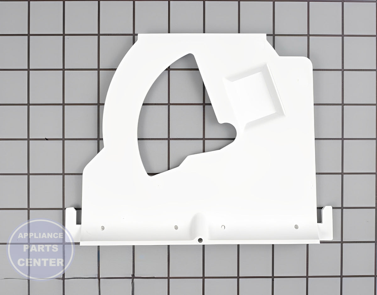 GE REFRIGERATOR ICE DISPENSER CRUSHER COVER WR17X11497 - Detailed view of the smooth ice dispensing feature