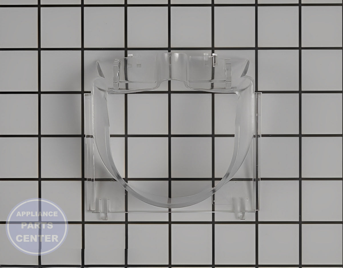 GE REFRIGERATOR ICE DISPENSER FUNNEL WR17X12120 - Side view with precise measurements