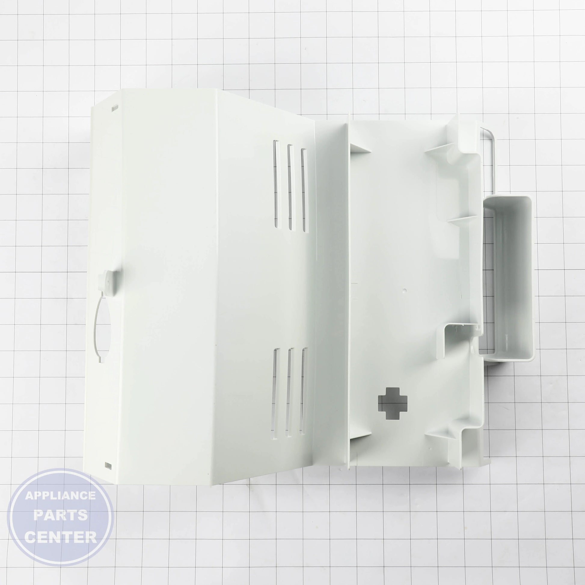 PLENUM FAN EVAPORATOR WR17X12358 - Side view with specific measurements