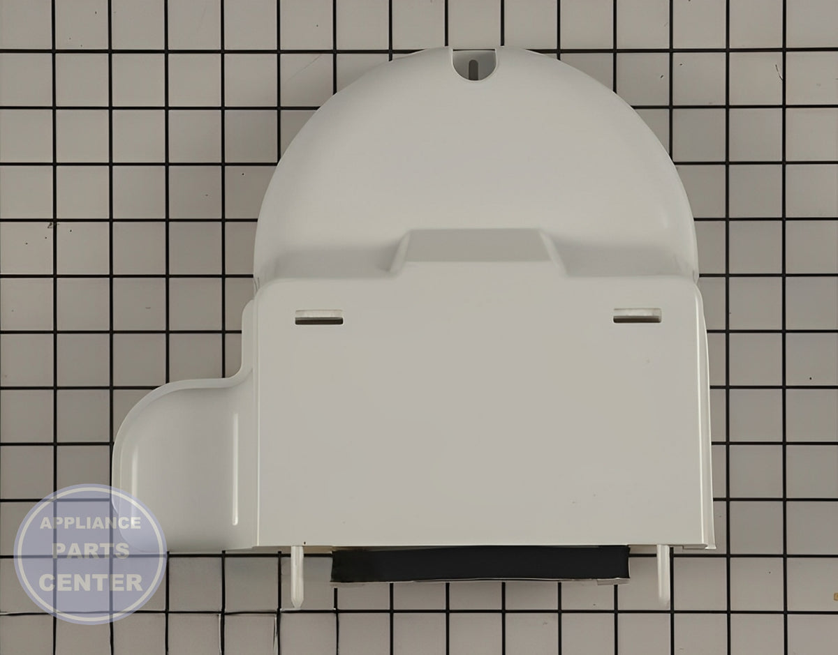 GE REFRIGERATOR AIR TOWER ASSEMBLY WR17X12456 - Detailed view of thermostat-equipped technical details