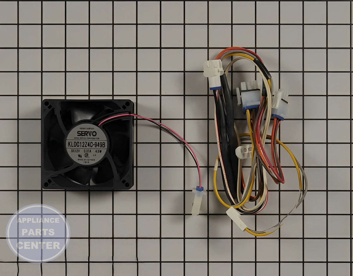 GE REFRIGERATOR QC FAN HARNESS WR17X13035 - Main view showing efficient cooling for GE refrigerator models