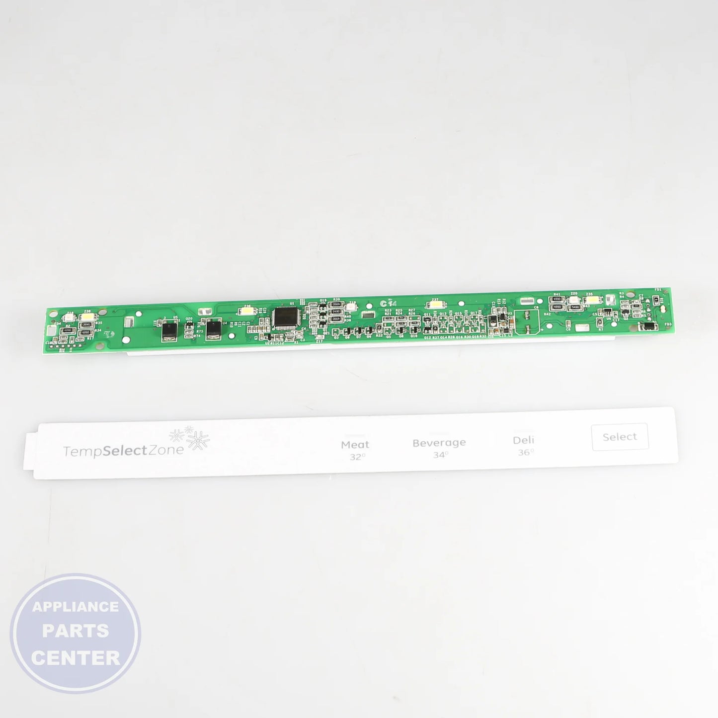 GEH PCB BOARD DELI W/ OVRLY WR17X23042 - Main view showing temperature control for GEH models