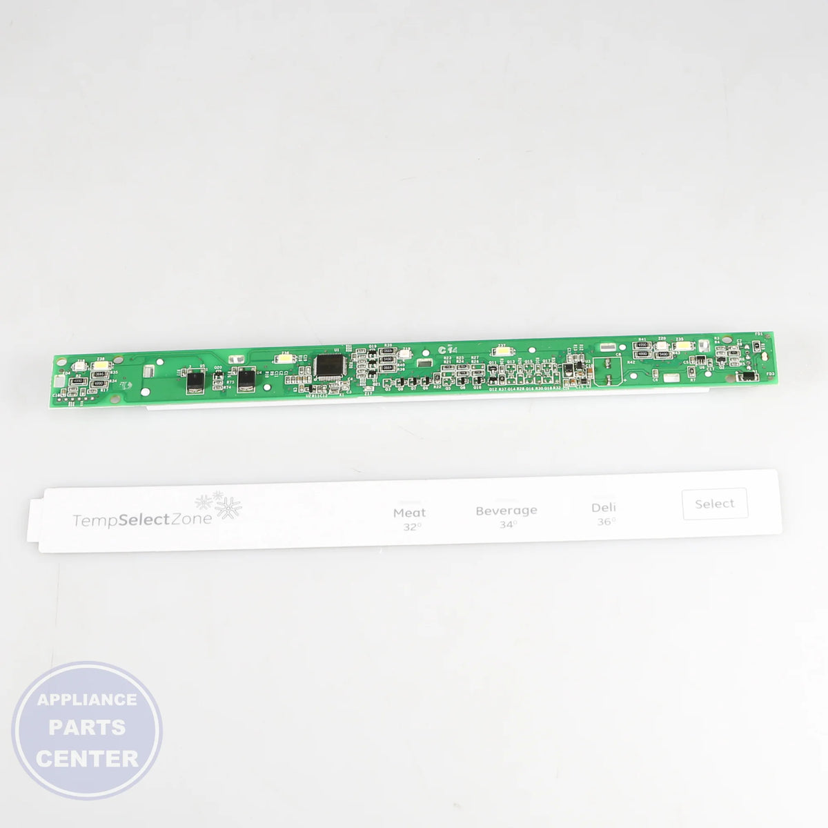 GEH PCB BOARD DELI W/ OVRLY WR17X23042 - Main view showing temperature control for GEH models