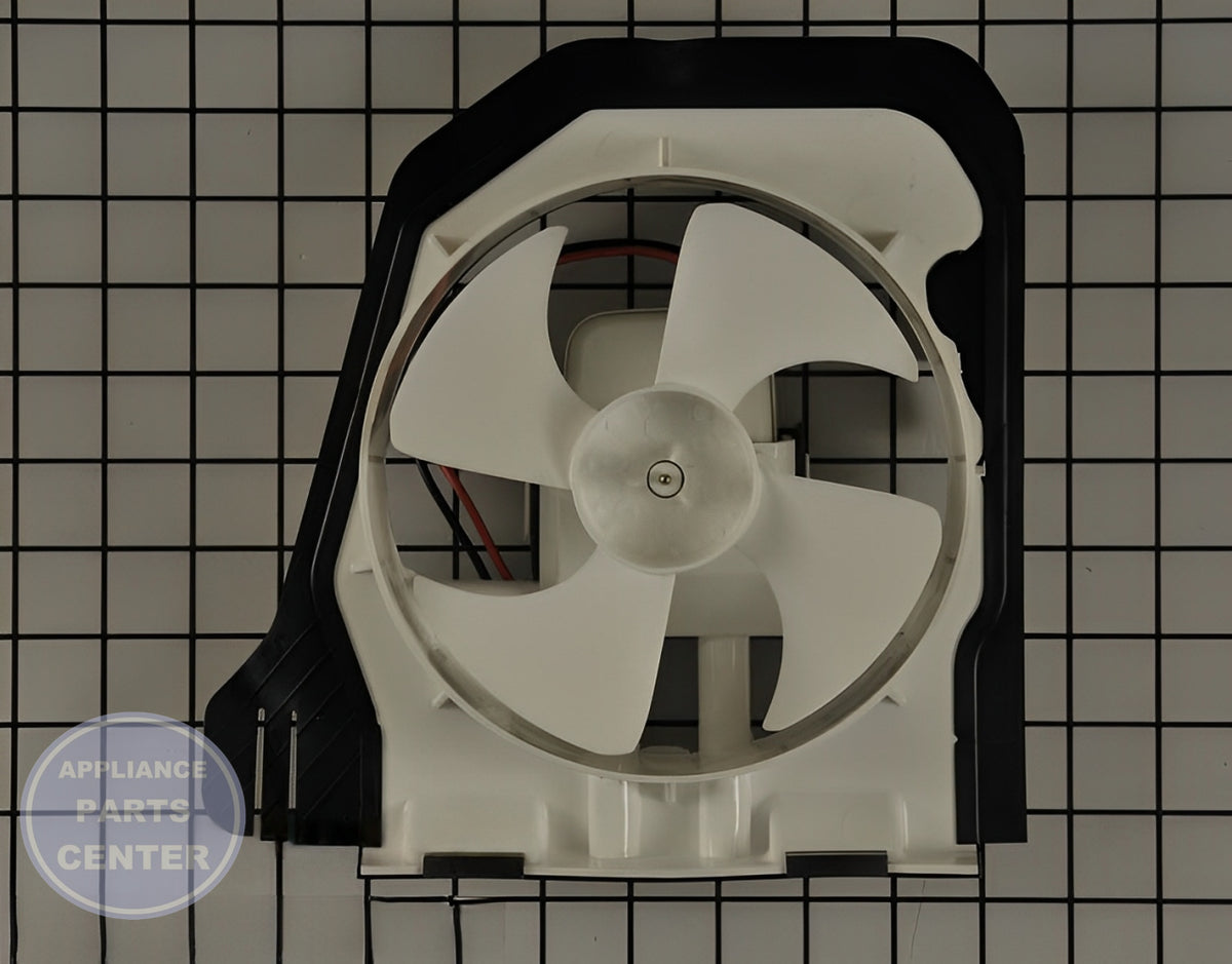 GE REFRIGERATOR CONDENSER FAN AND HOUSING WR17X31476 - Main view showing efficient cooling for GEN models