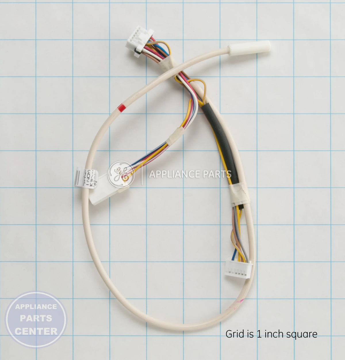 GEH HARNESS DOOR CASE WR23X10777 - Main view showing durable wire connections for various GE models