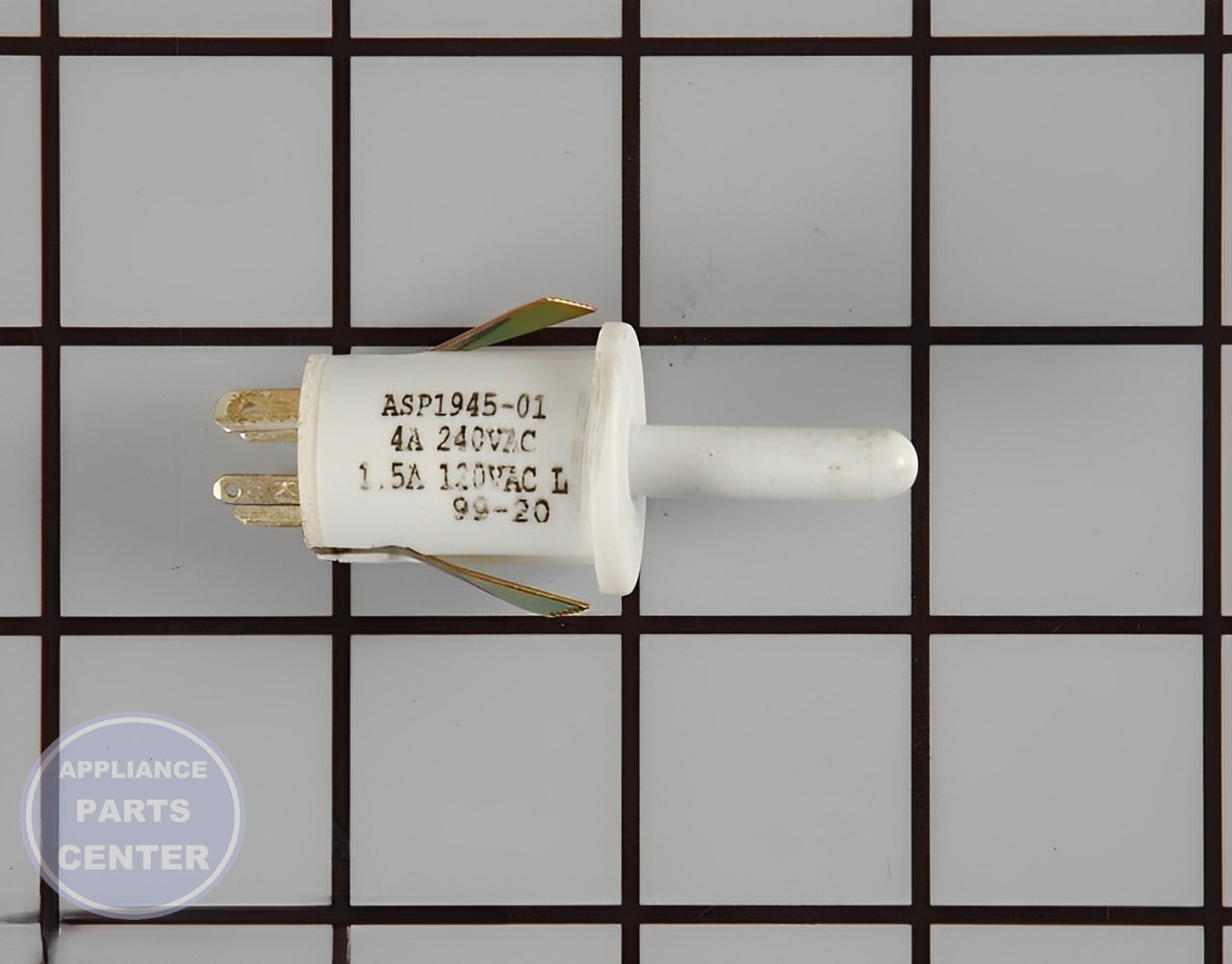 GE Door Switch WR23X142 - Main view showing electrical contacts for GE XYZ, Hotpoint ABC, JC Penney 123