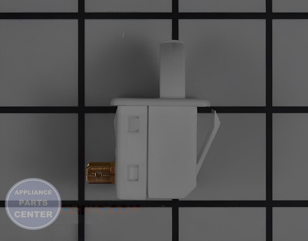 GE REFRIGERATOR LIGHT SWITCH WR23X23883 - Side view with precise measurements