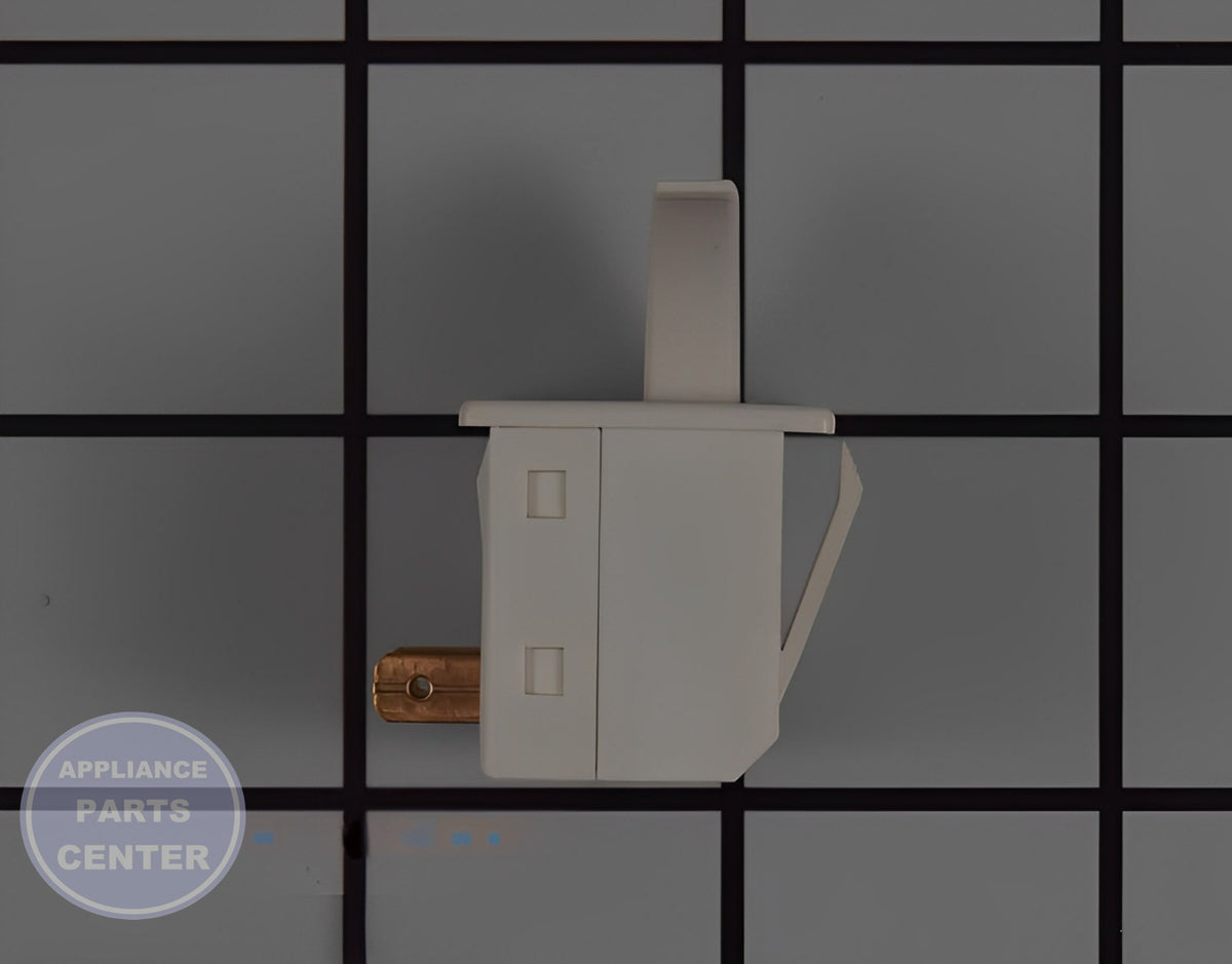 GE REFRIGERATOR LIGHT SWITCH WR23X25635 - Side view with precise specifications
