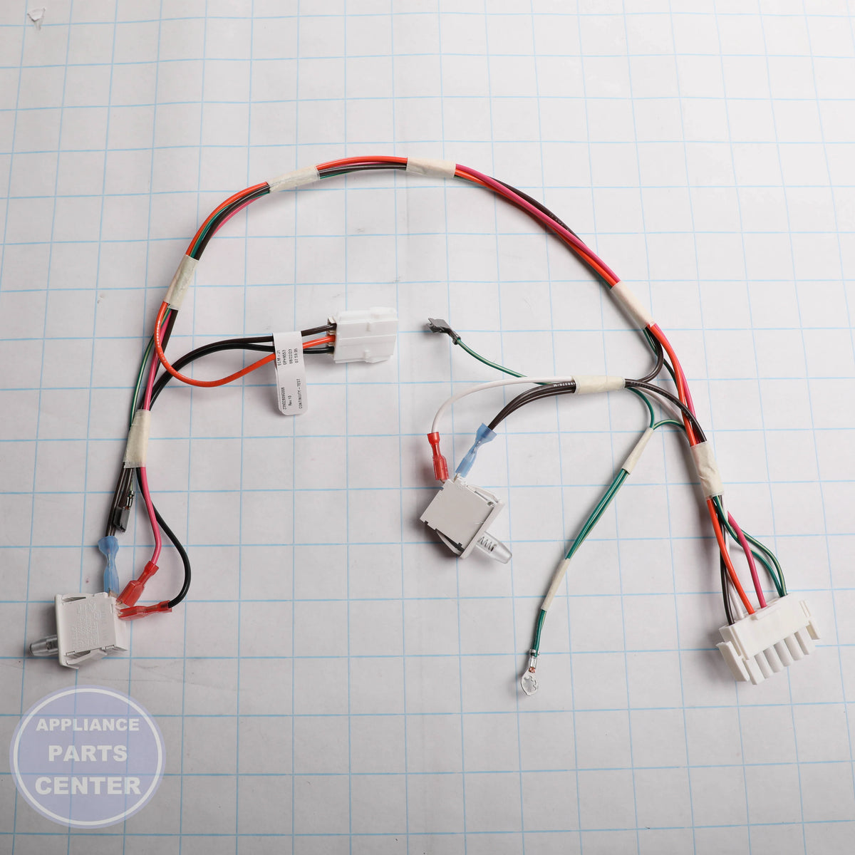 AC DOOR SWITCH HARNESS WR23X28778 - Side view with precise measurements