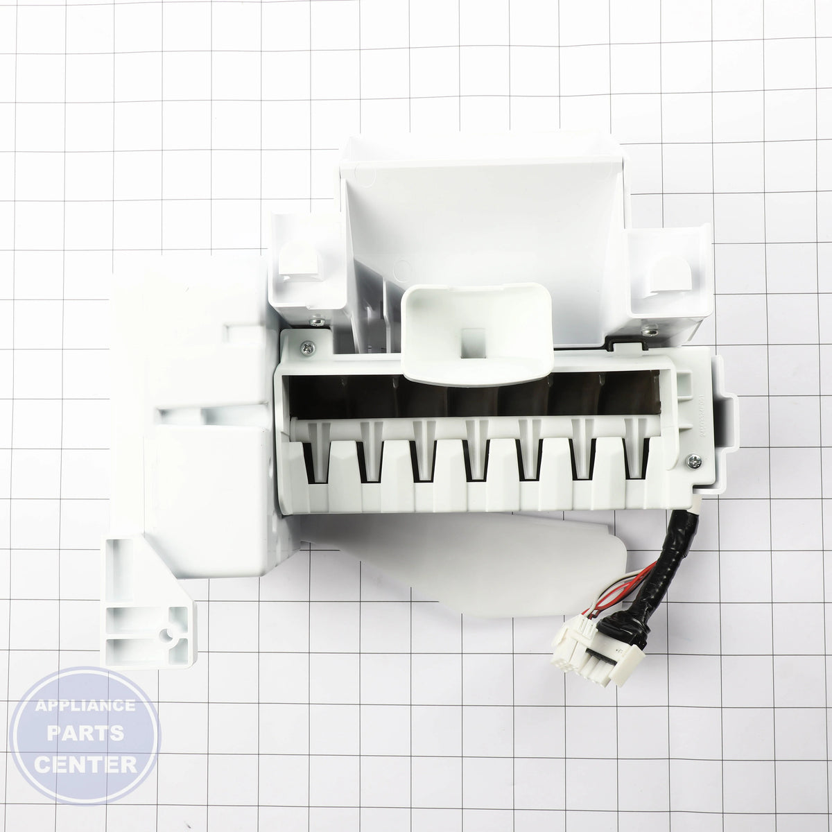 GEH WR29X44279 SMALL CUBE ICEMAKER - Installation in GEH Refrigerator showing key mounting points