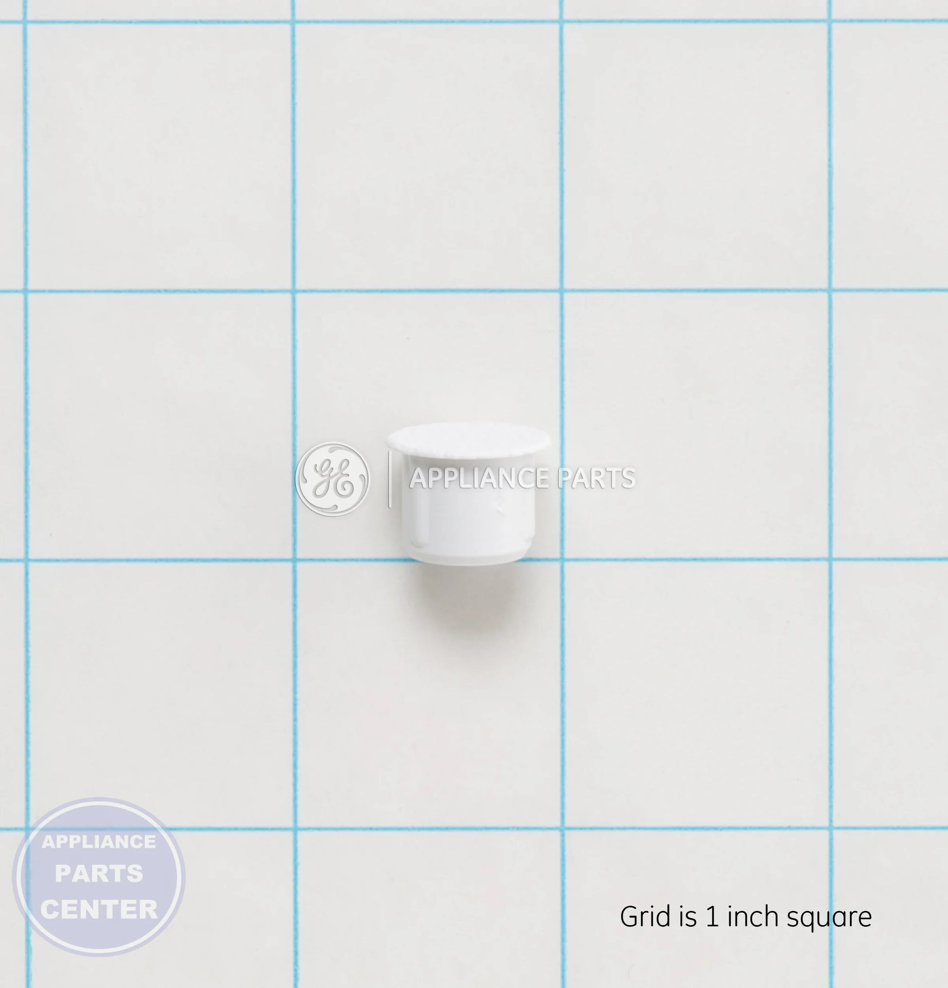 GEH PLUG BTN WHT WR2X8233 - Main view showing secure fit for specific models