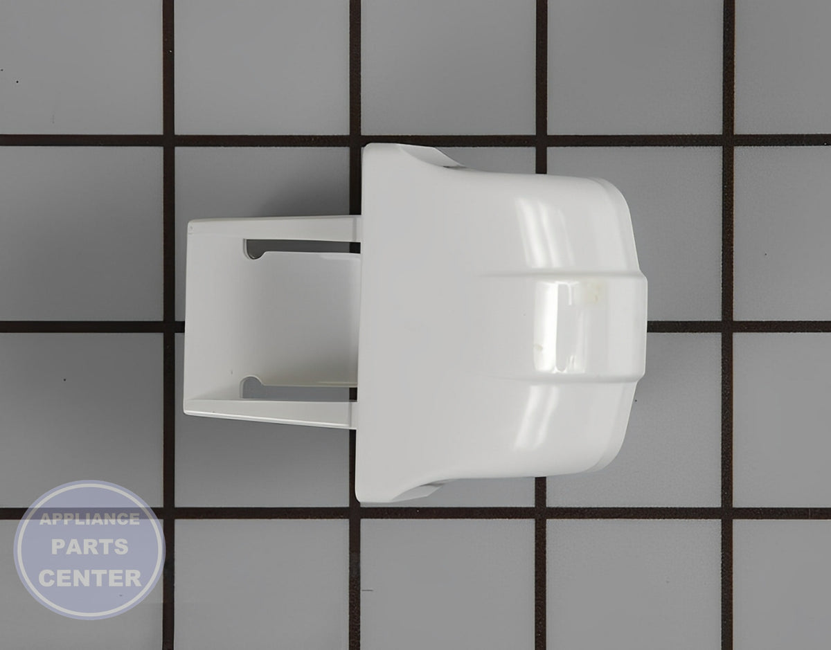 GE REFRIGERATOR DOOR SHELF BAR ENDCAP WR2X9162 - Main view showing secure support for GE models