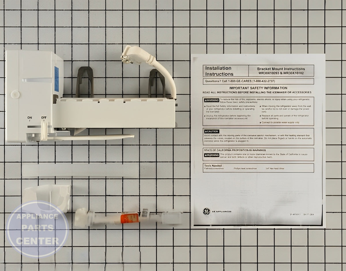 GE REFRIGERATOR ICE MAKER WR30X10093 - Main view showing constant ice production for GE refrigerators
